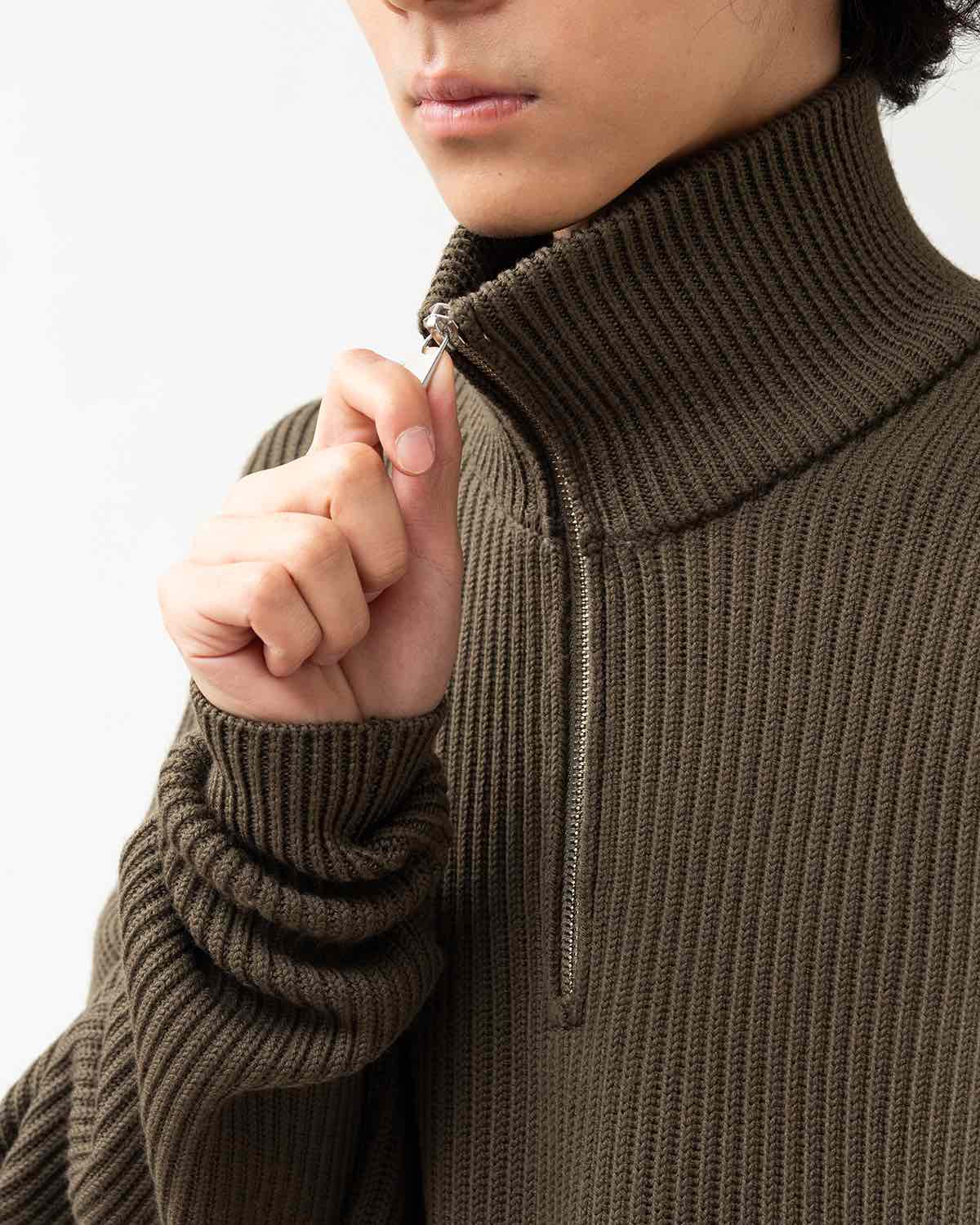 DWELLER HALF ZIP SWEATER MERINO SUPERFINE WOOL