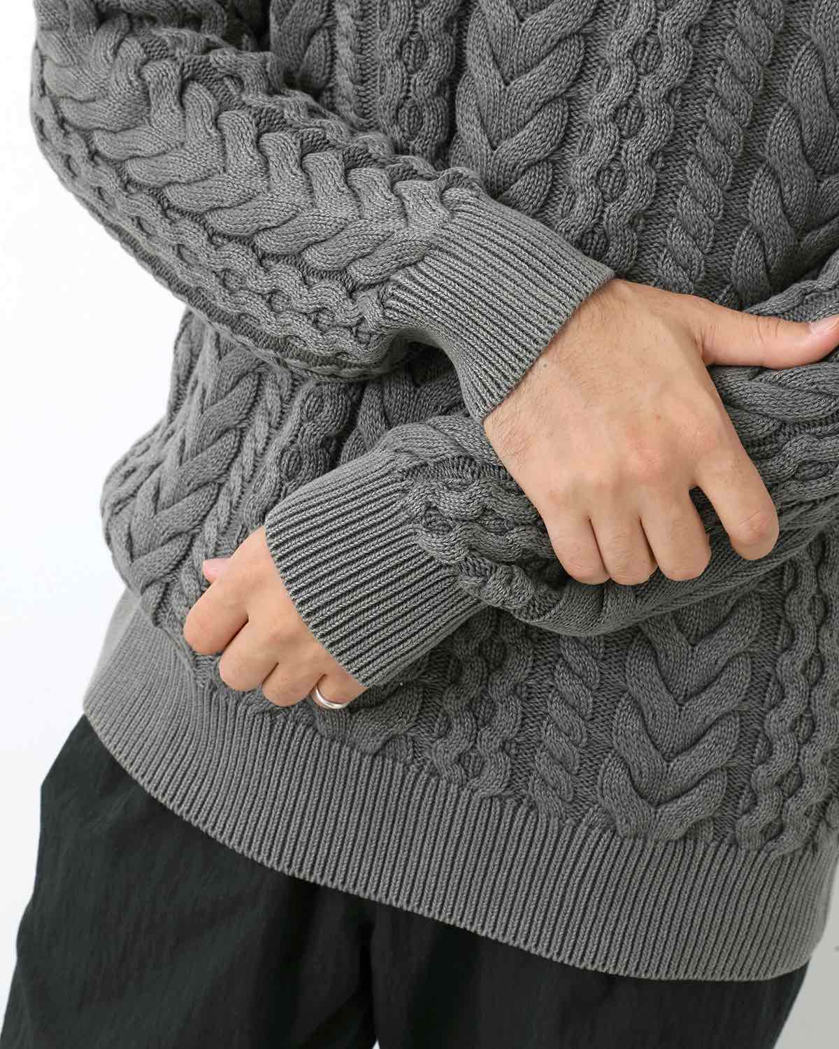 MARINER  PULLOVER ARAN SWEATER COTTON YARN