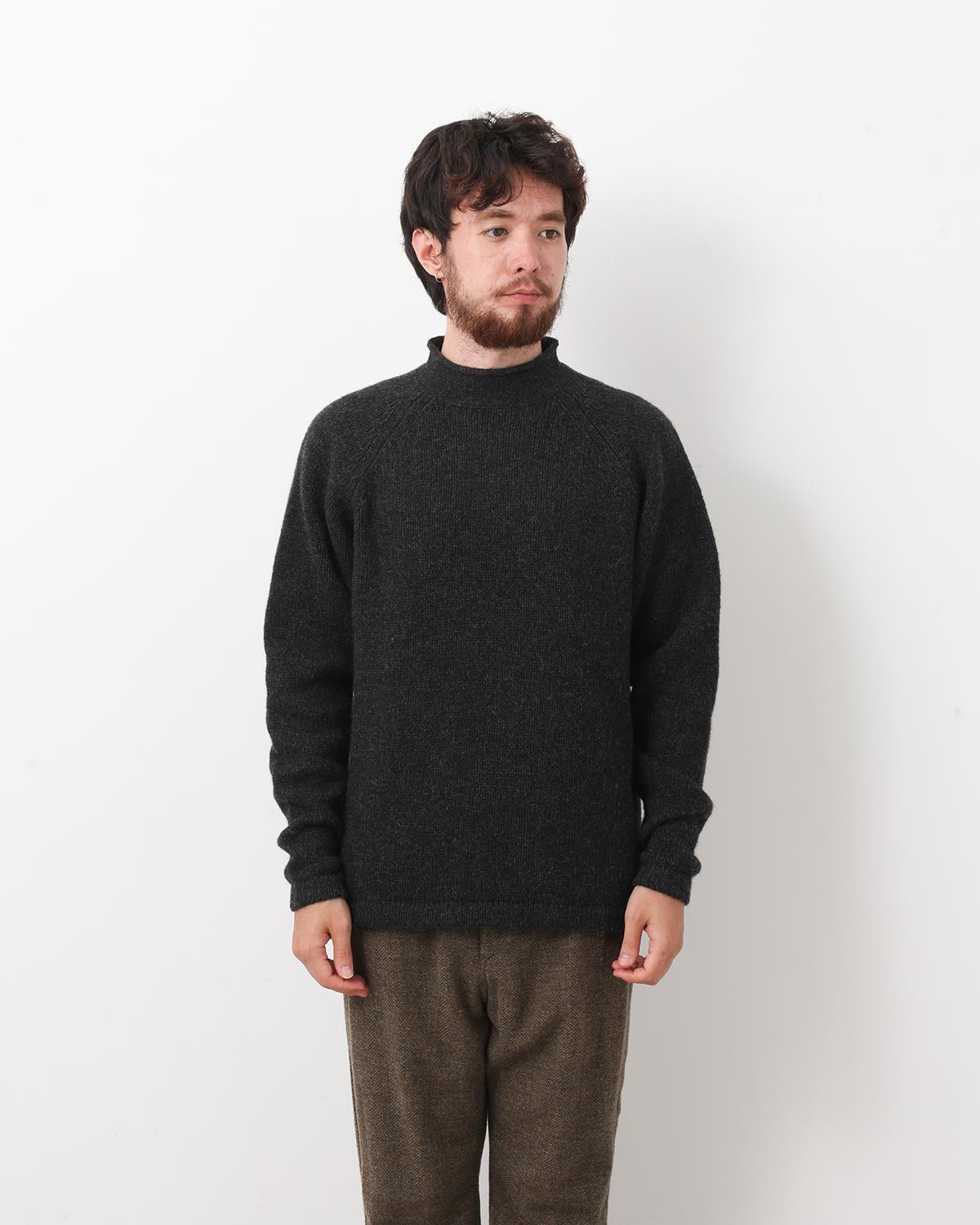 HIKER PULLOVER ROLL NECK SWEATER WOOL YARN