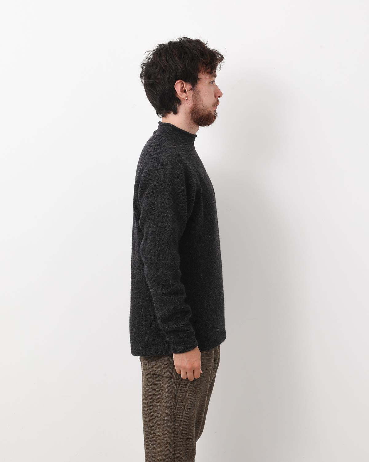 HIKER PULLOVER ROLL NECK SWEATER WOOL YARN