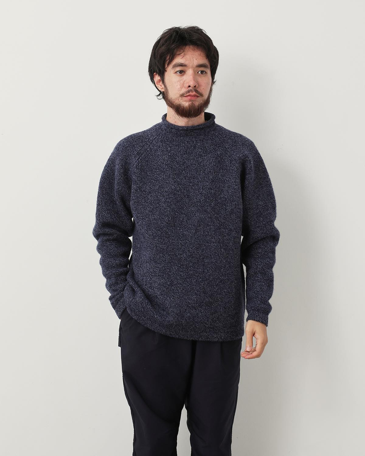 HIKER PULLOVER ROLL NECK SWEATER WOOL YARN