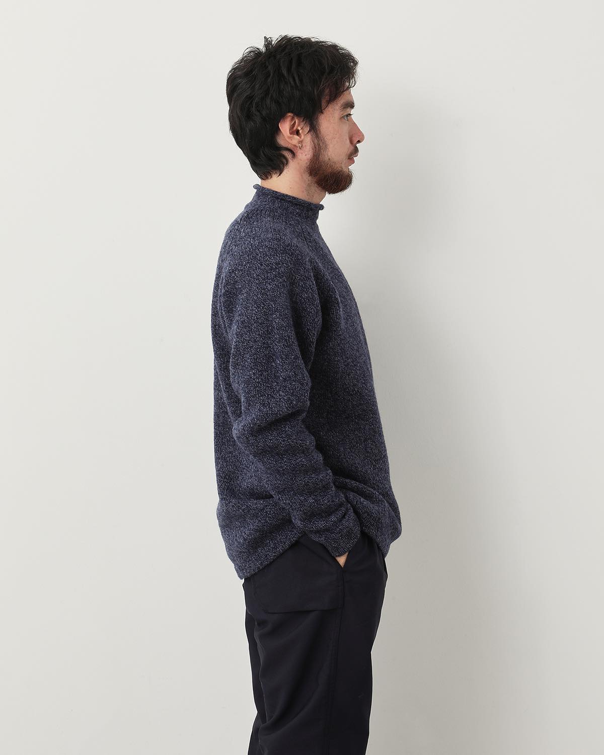 HIKER PULLOVER ROLL NECK SWEATER WOOL YARN