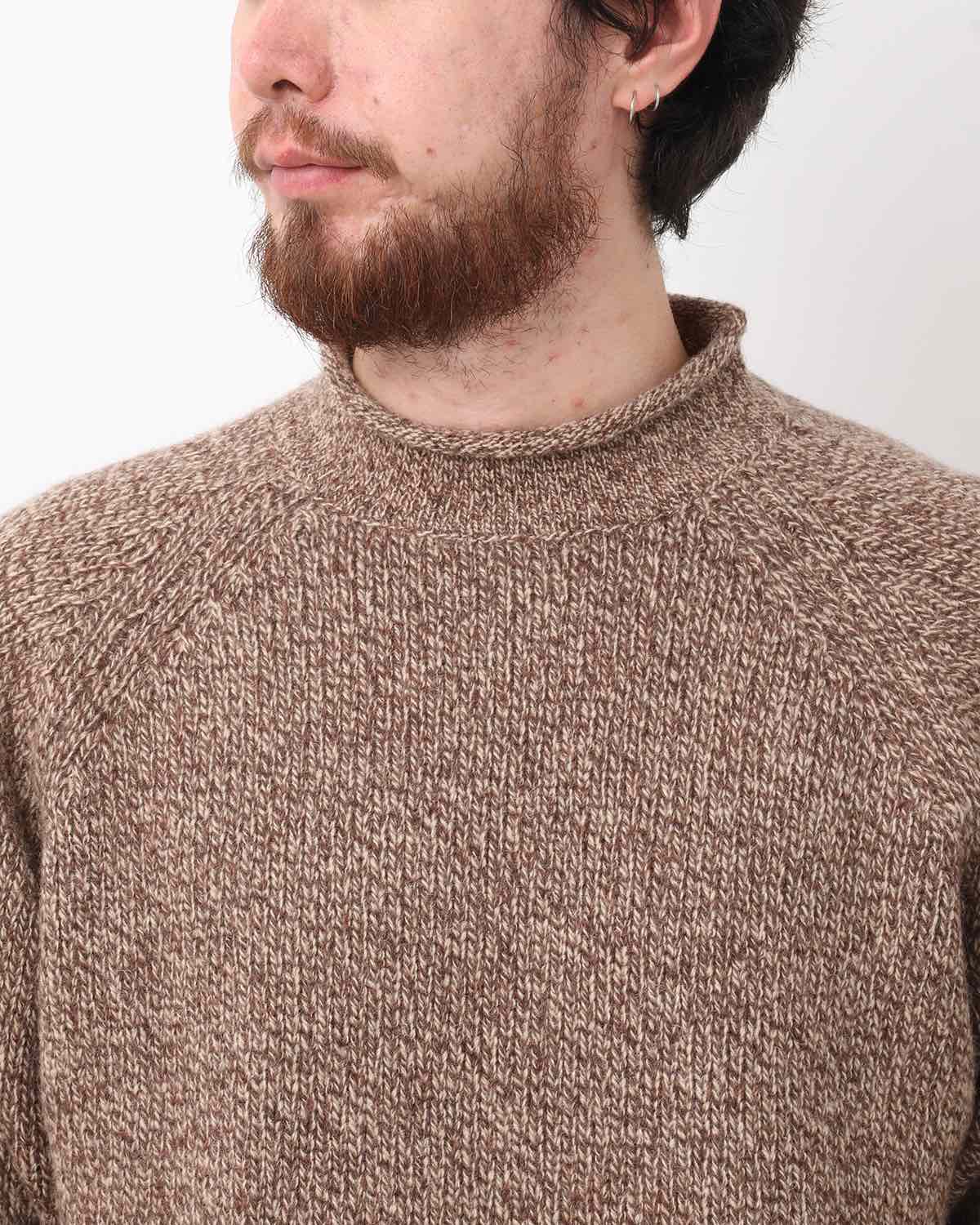 HIKER PULLOVER ROLL NECK SWEATER WOOL YARN