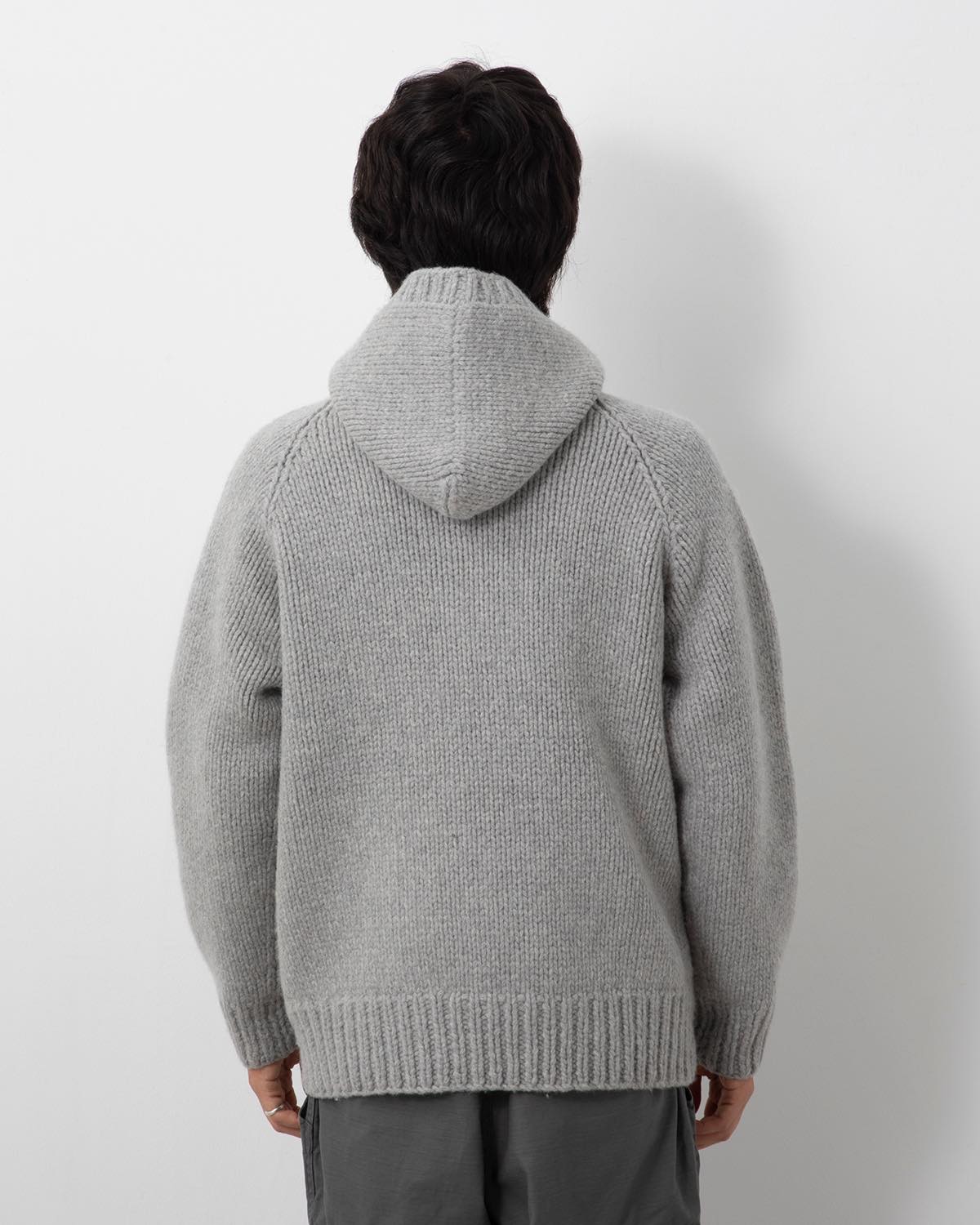 WANDERER HAND-KNIT HOODED SWEATER WOOL YARN