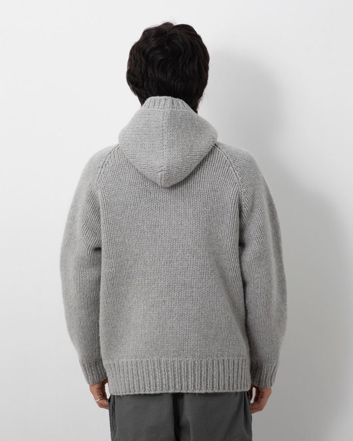 WANDERER HAND-KNIT HOODED SWEATER WOOL YARN