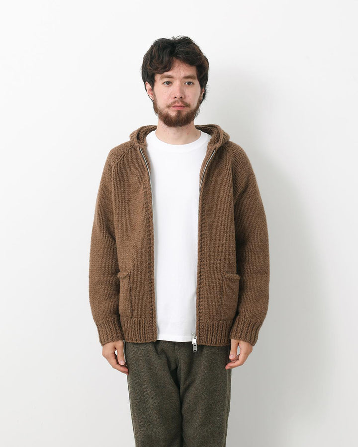 WANDERER HAND-KNIT HOODED SWEATER WOOL YARN