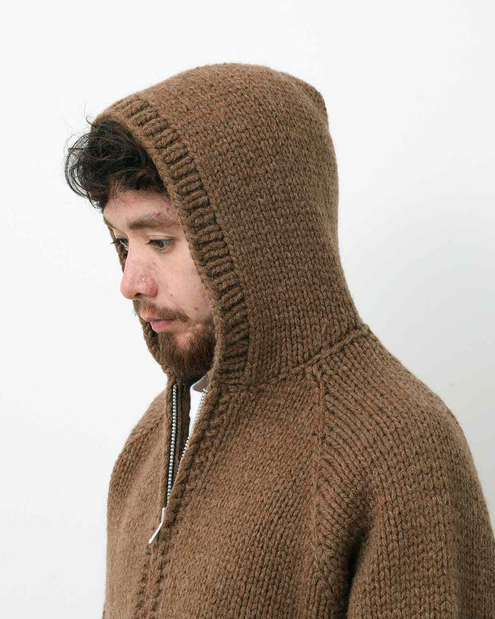 WANDERER HAND-KNIT HOODED SWEATER WOOL YARN