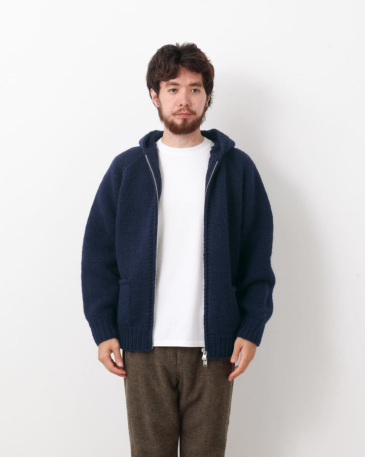 WANDERER HAND-KNIT HOODED SWEATER WOOL YARN