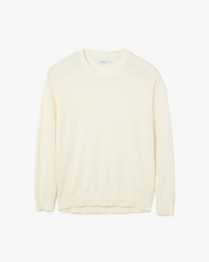 OFFICER CREW SWEATER WOOL LINEN YARN