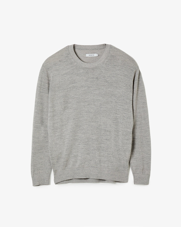 OFFICER CREW SWEATER WOOL LINEN YARN
