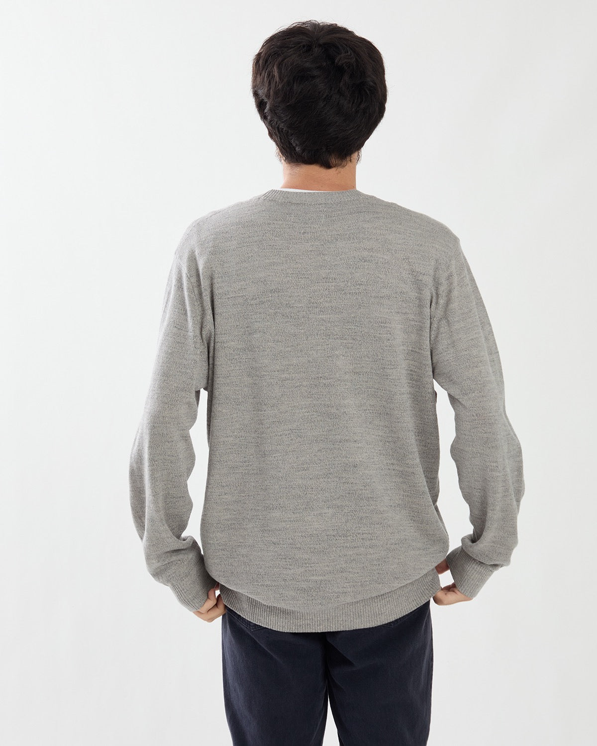 OFFICER CREW SWEATER WOOL LINEN YARN