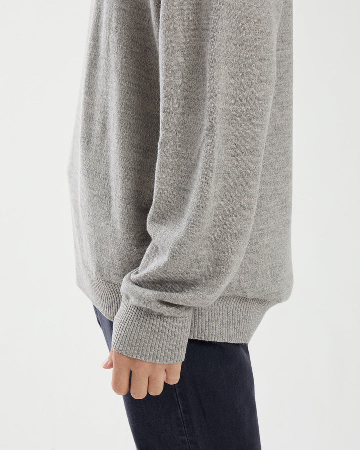 OFFICER CREW SWEATER WOOL LINEN YARN