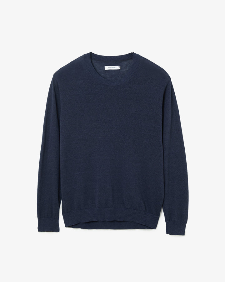 OFFICER CREW SWEATER WOOL LINEN YARN