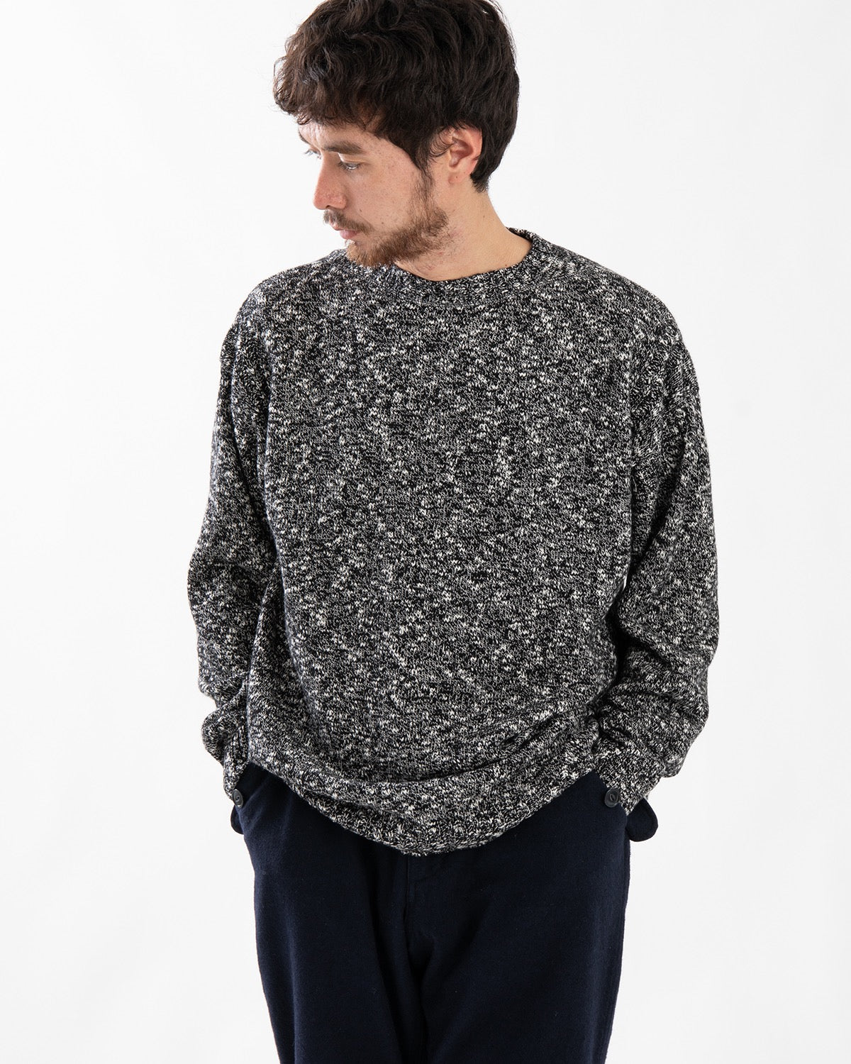 MARINER CREW SWEATER WOOL COTTON SLUB YARN