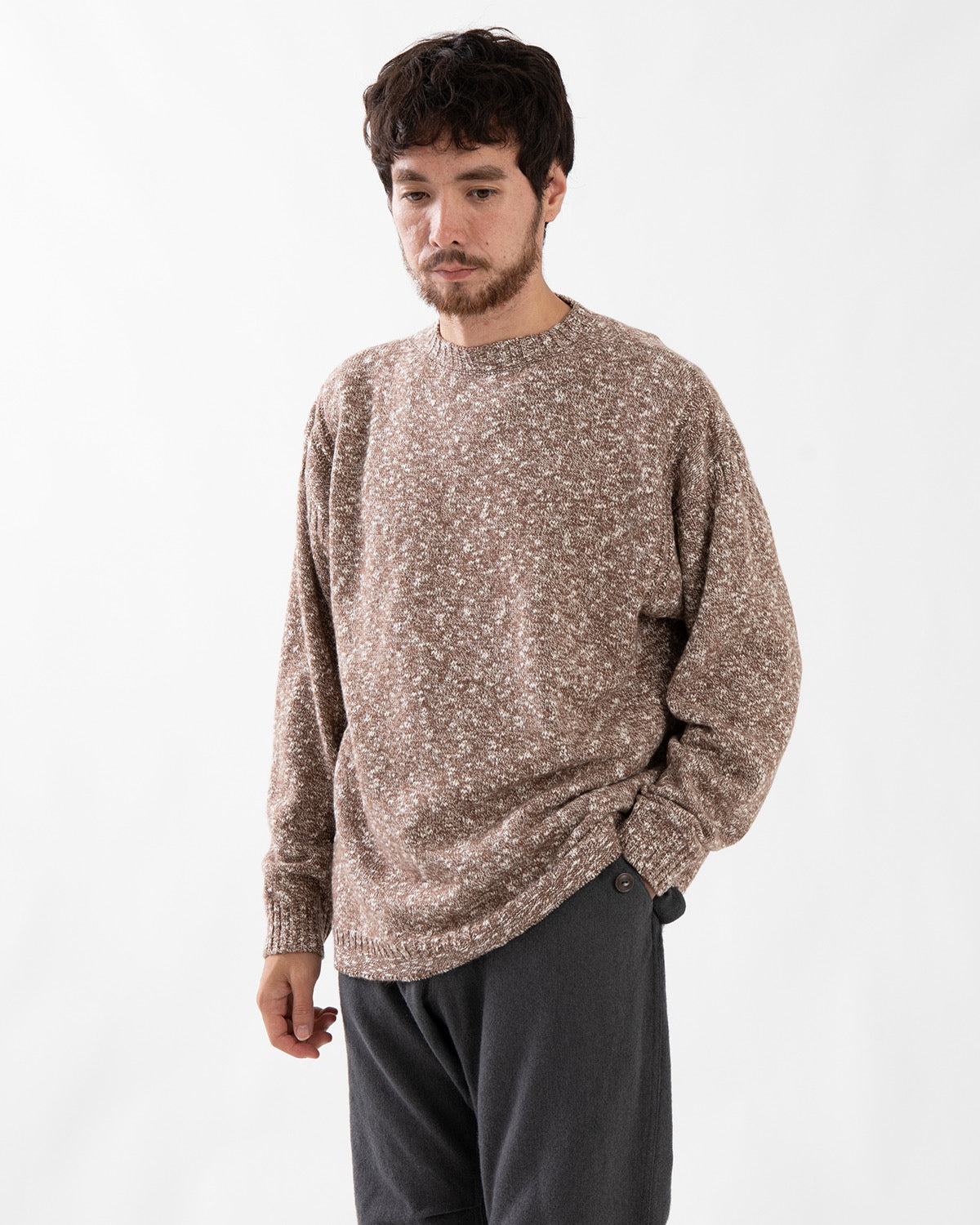 MARINER CREW SWEATER WOOL COTTON SLUB YARN
