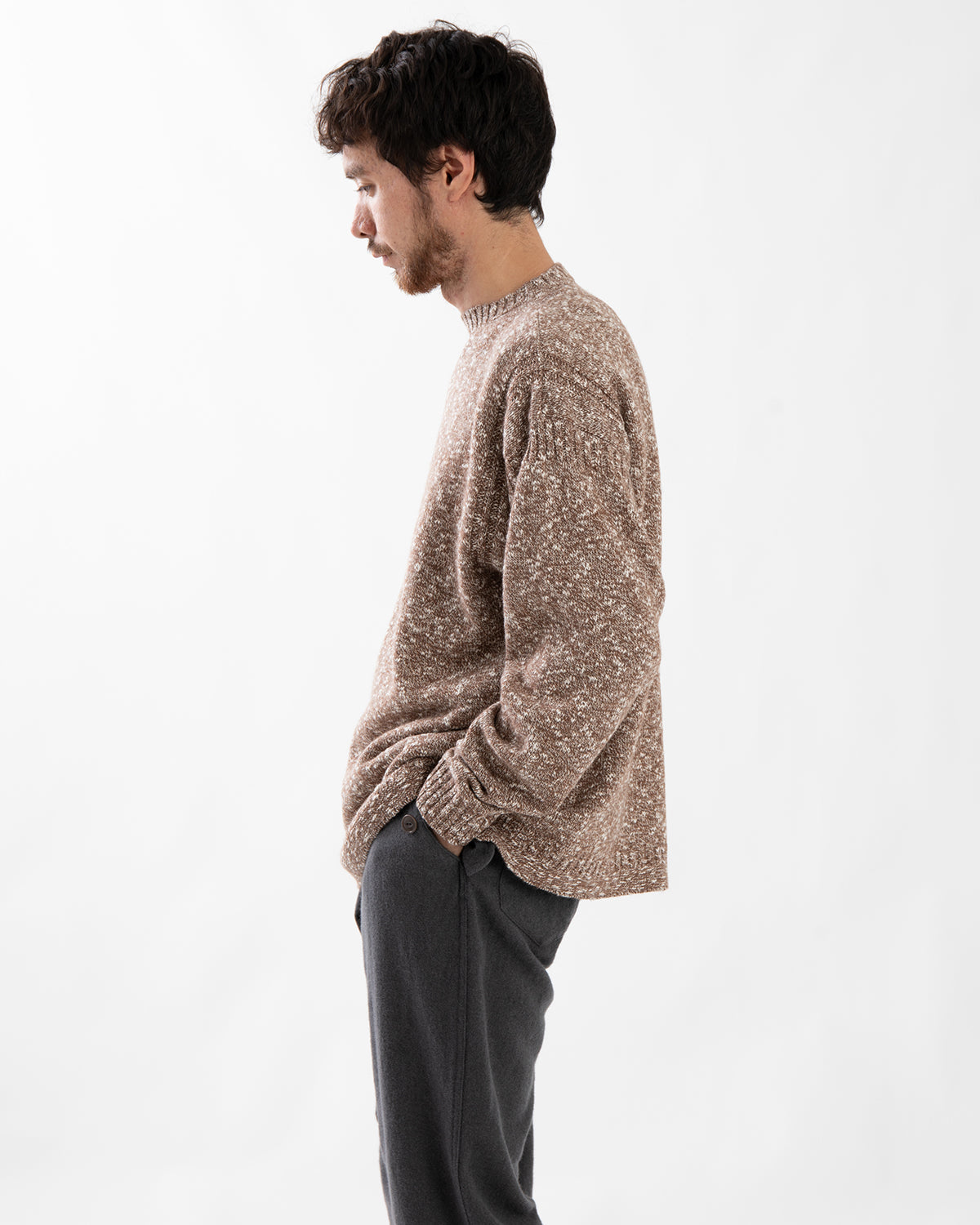 MARINER CREW SWEATER WOOL COTTON SLUB YARN