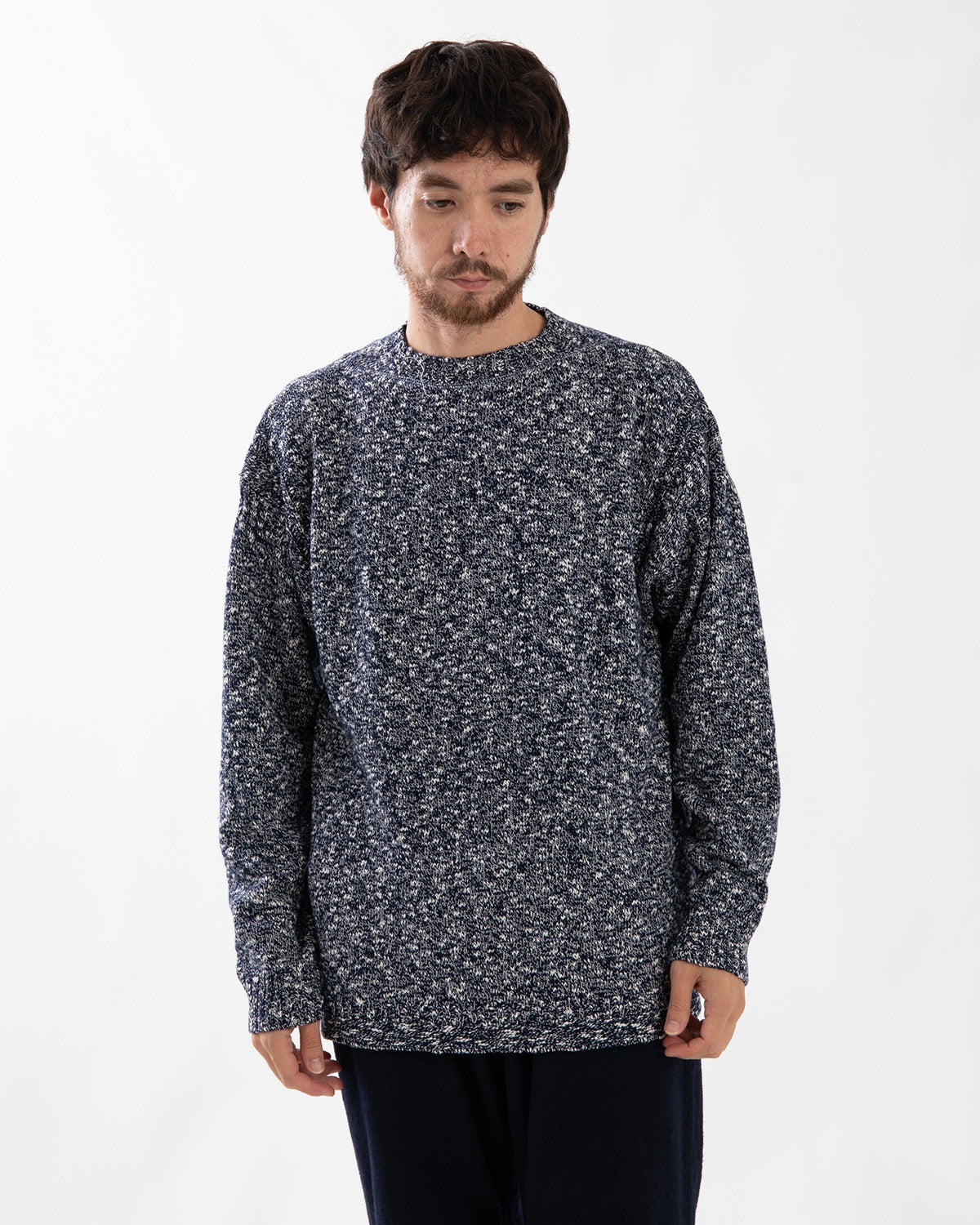 MARINER CREW SWEATER WOOL COTTON SLUB YARN