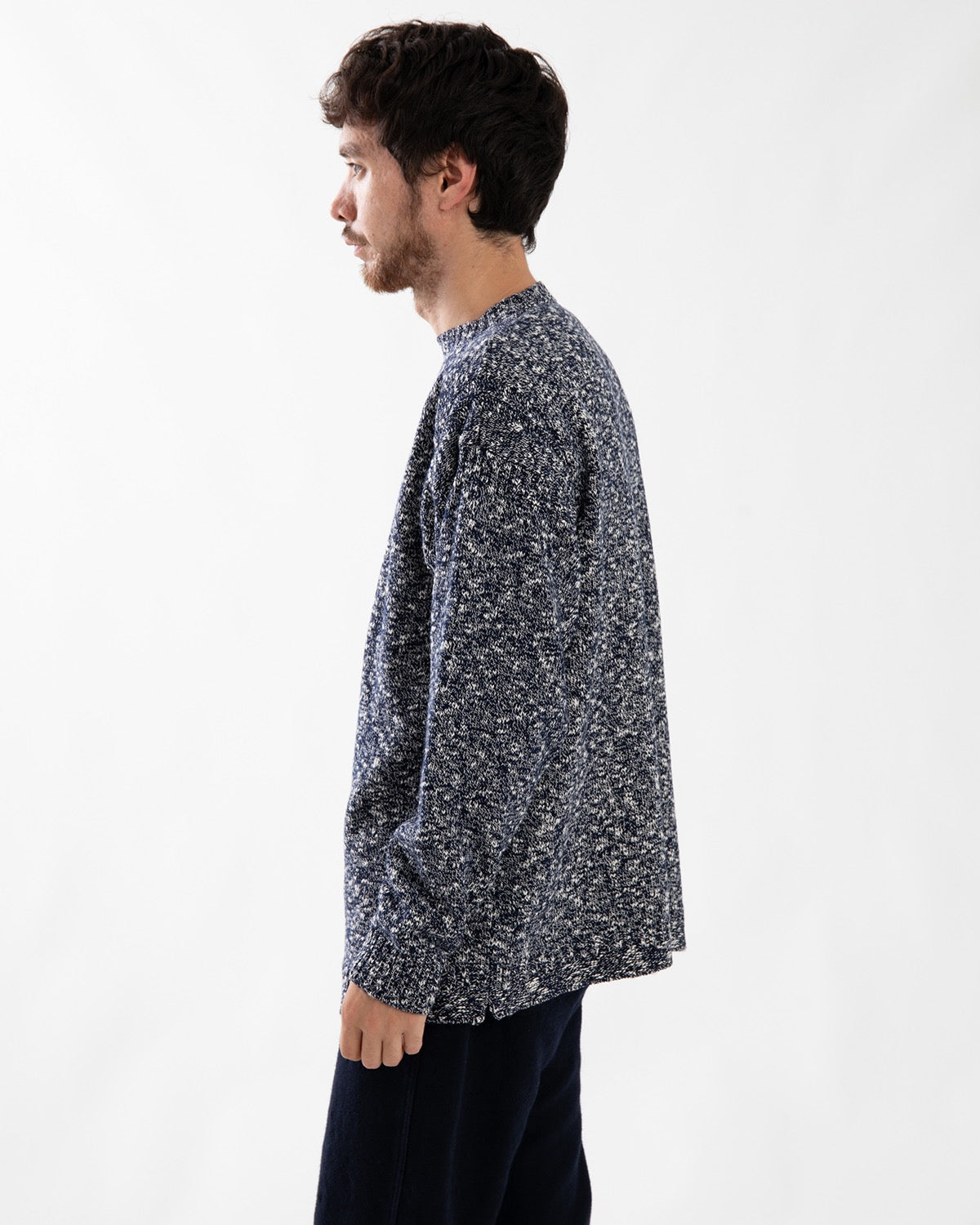MARINER CREW SWEATER WOOL COTTON SLUB YARN