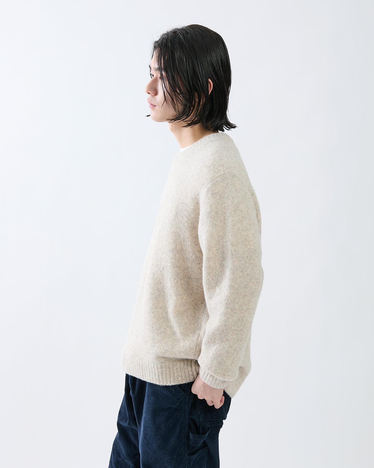 HIKER CREW SWEATER WOOL BOUCLE KNIT