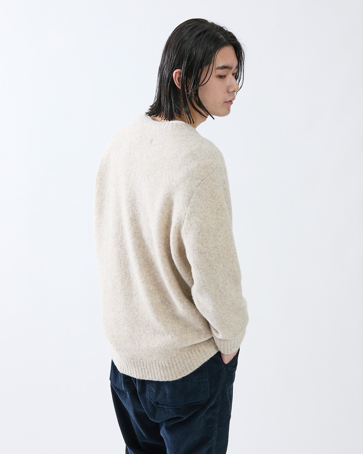 HIKER CREW SWEATER WOOL BOUCLE KNIT