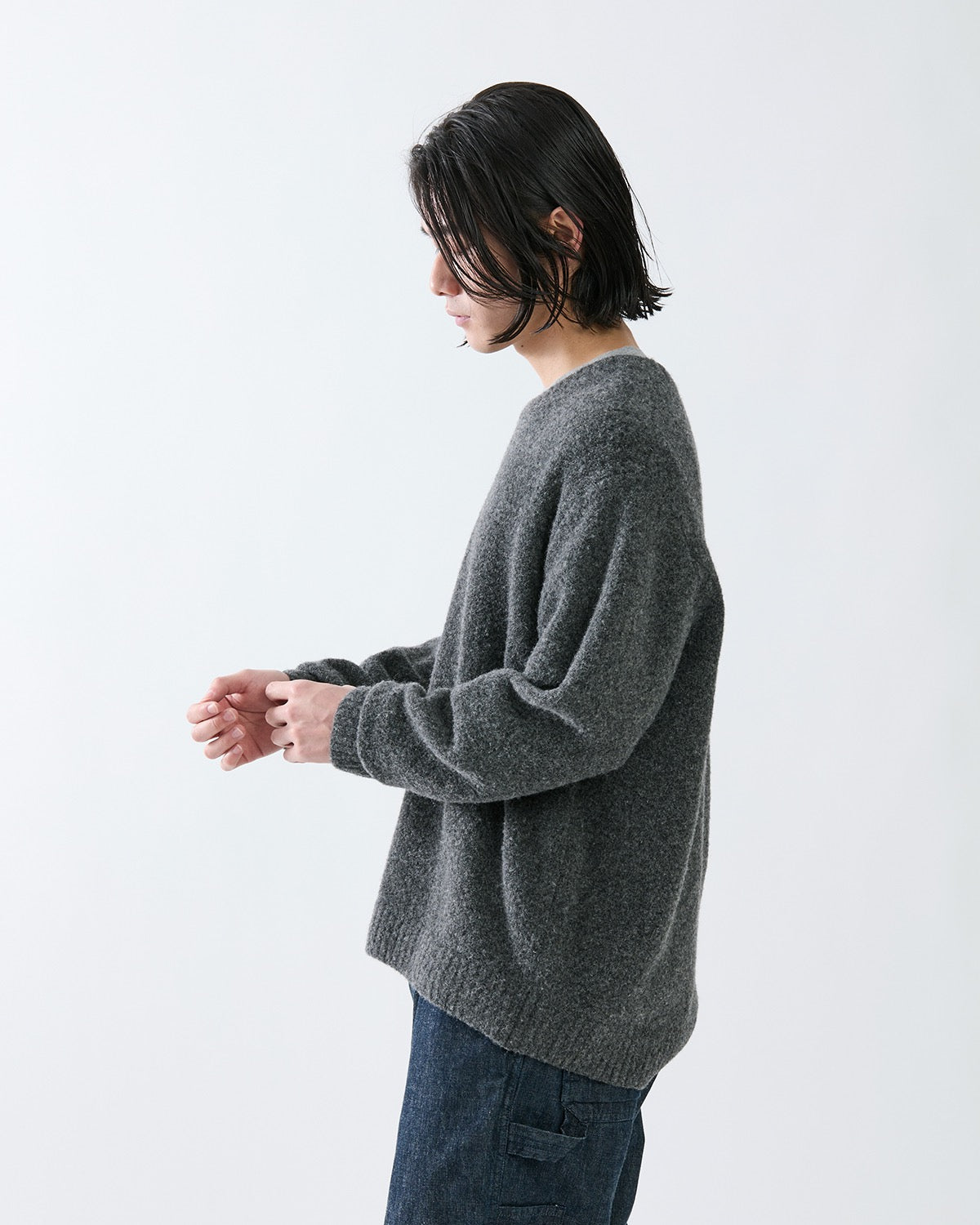 HIKER CREW SWEATER WOOL BOUCLE KNIT