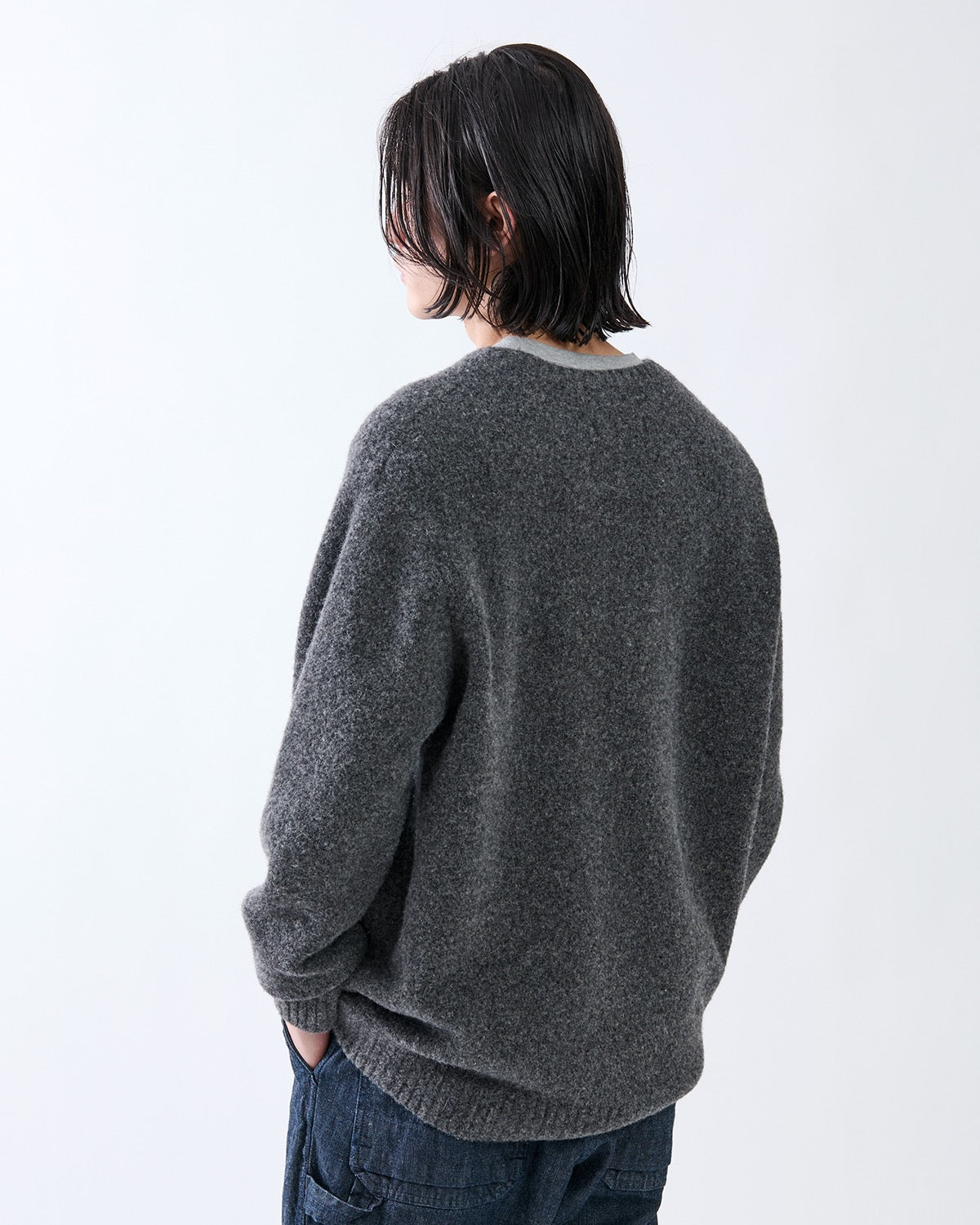 HIKER CREW SWEATER WOOL BOUCLE KNIT