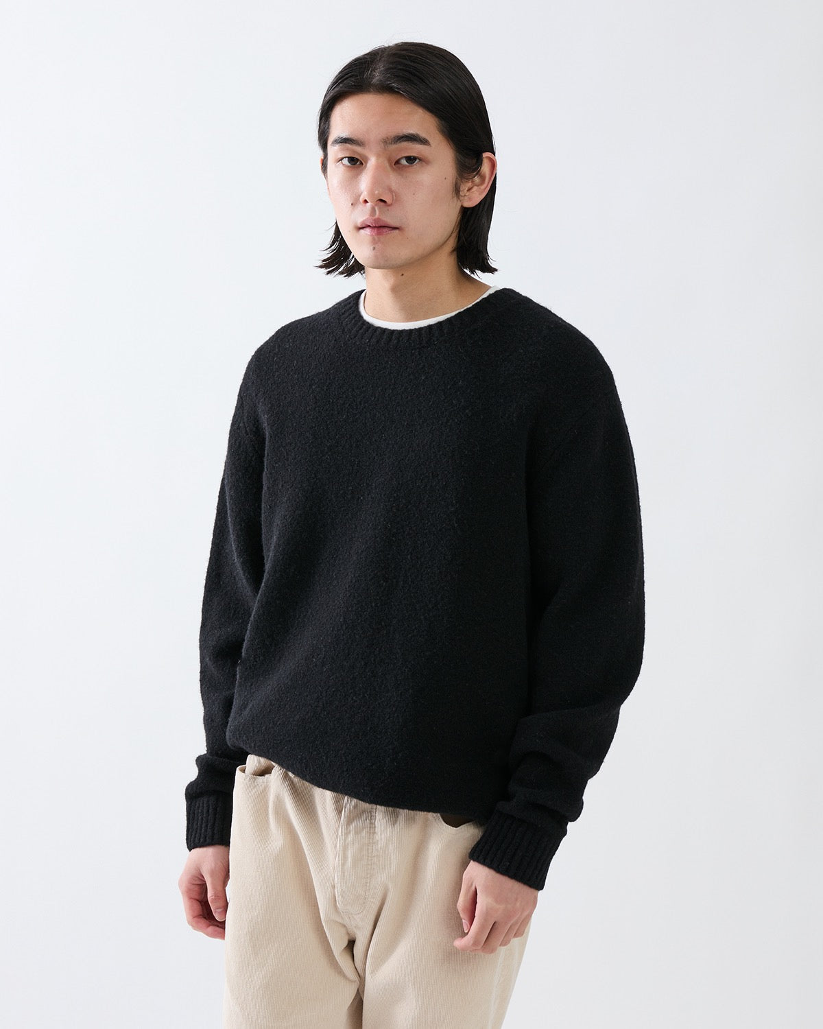 HIKER CREW SWEATER WOOL BOUCLE KNIT
