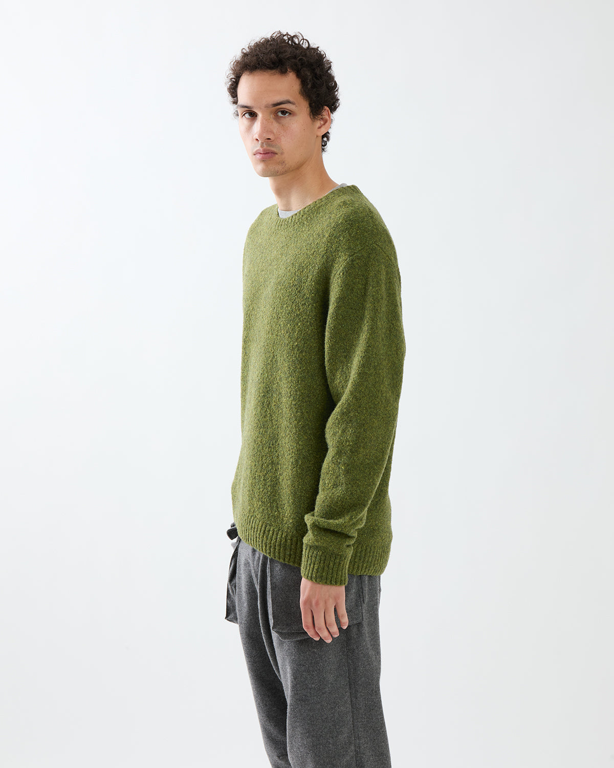 HIKER CREW SWEATER WOOL BOUCLE KNIT