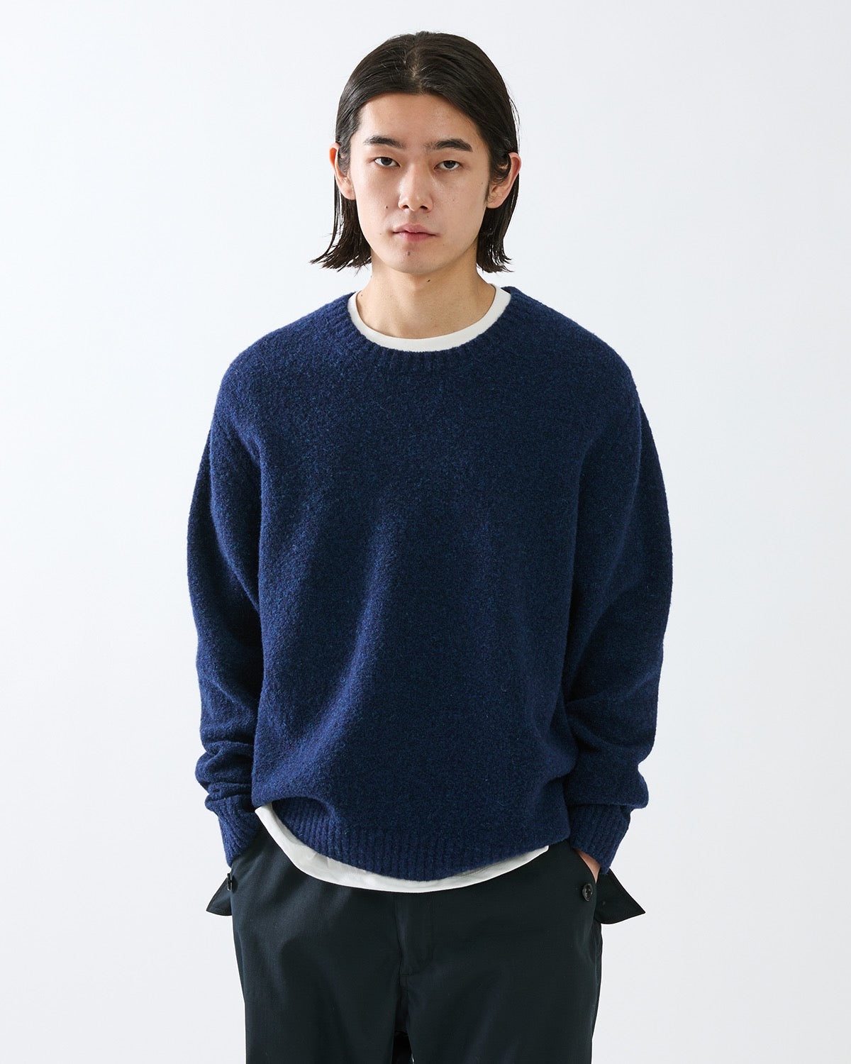 HIKER CREW SWEATER WOOL BOUCLE KNIT