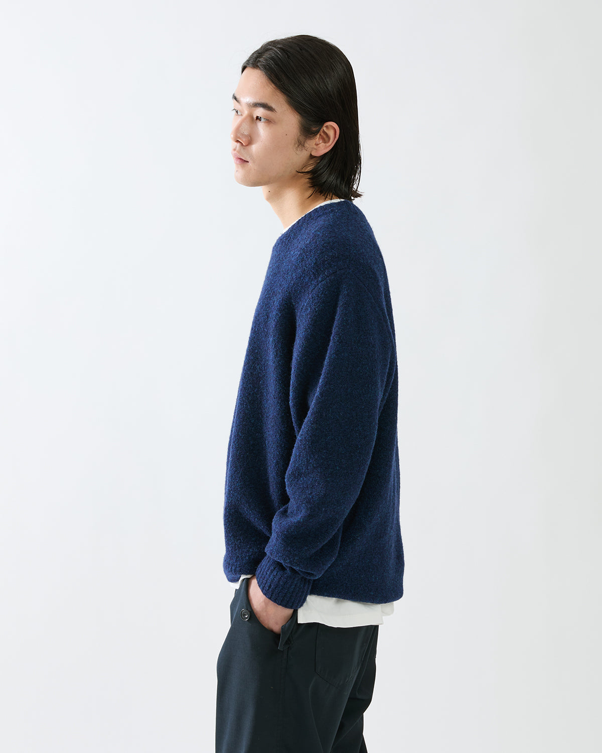 HIKER CREW SWEATER WOOL BOUCLE KNIT