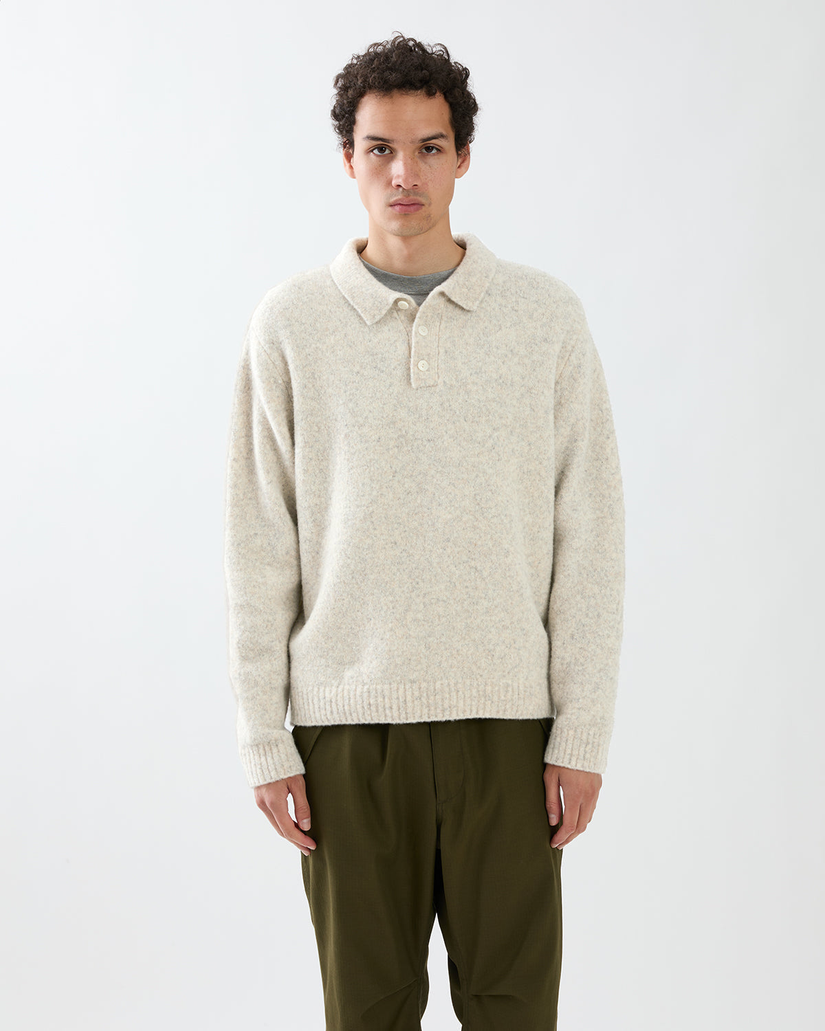 HIKER POLO SWEATER WOOL BOUCLE KNIT