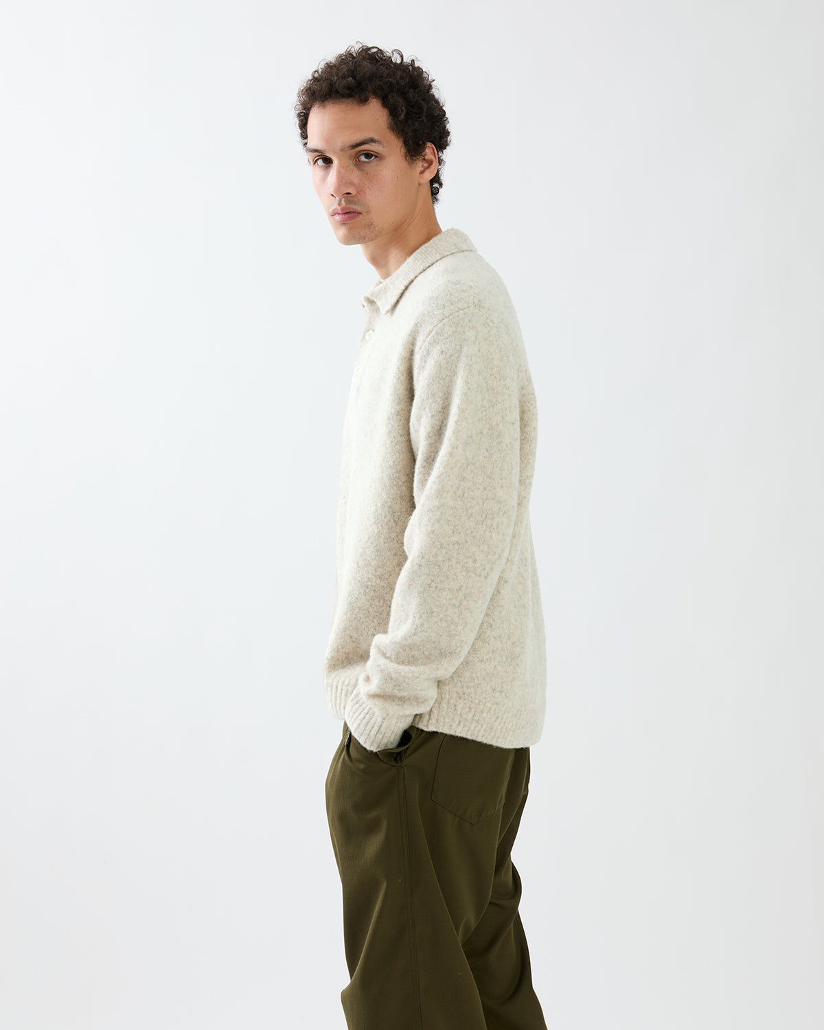 HIKER POLO SWEATER WOOL BOUCLE KNIT