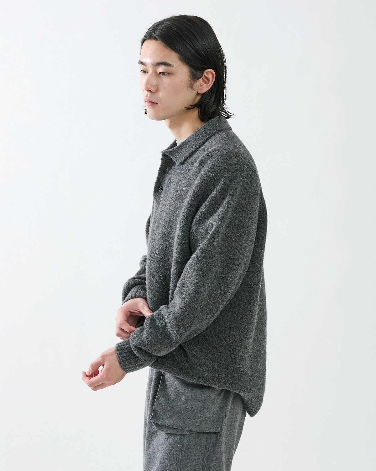 HIKER POLO SWEATER WOOL BOUCLE KNIT
