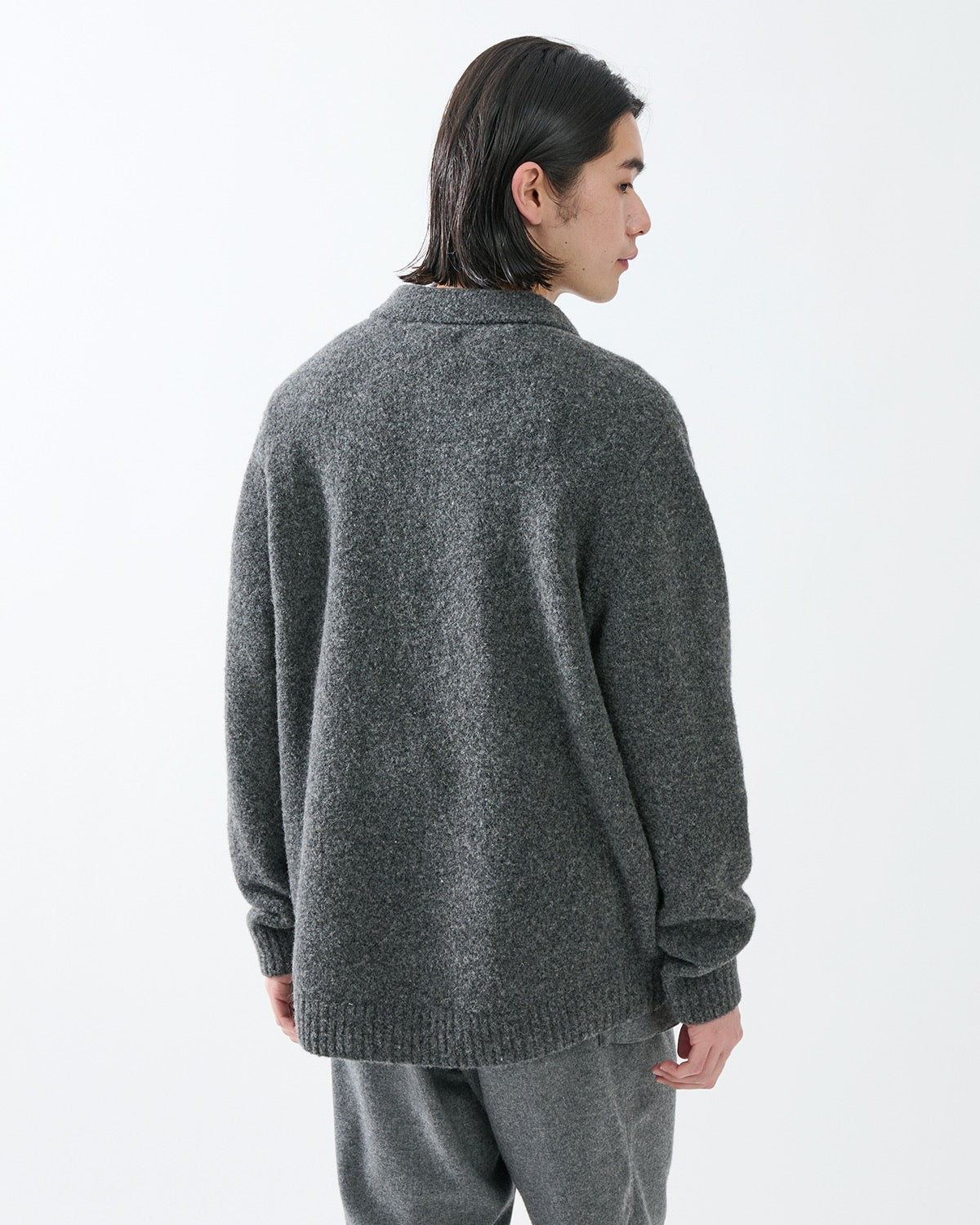 HIKER POLO SWEATER WOOL BOUCLE KNIT