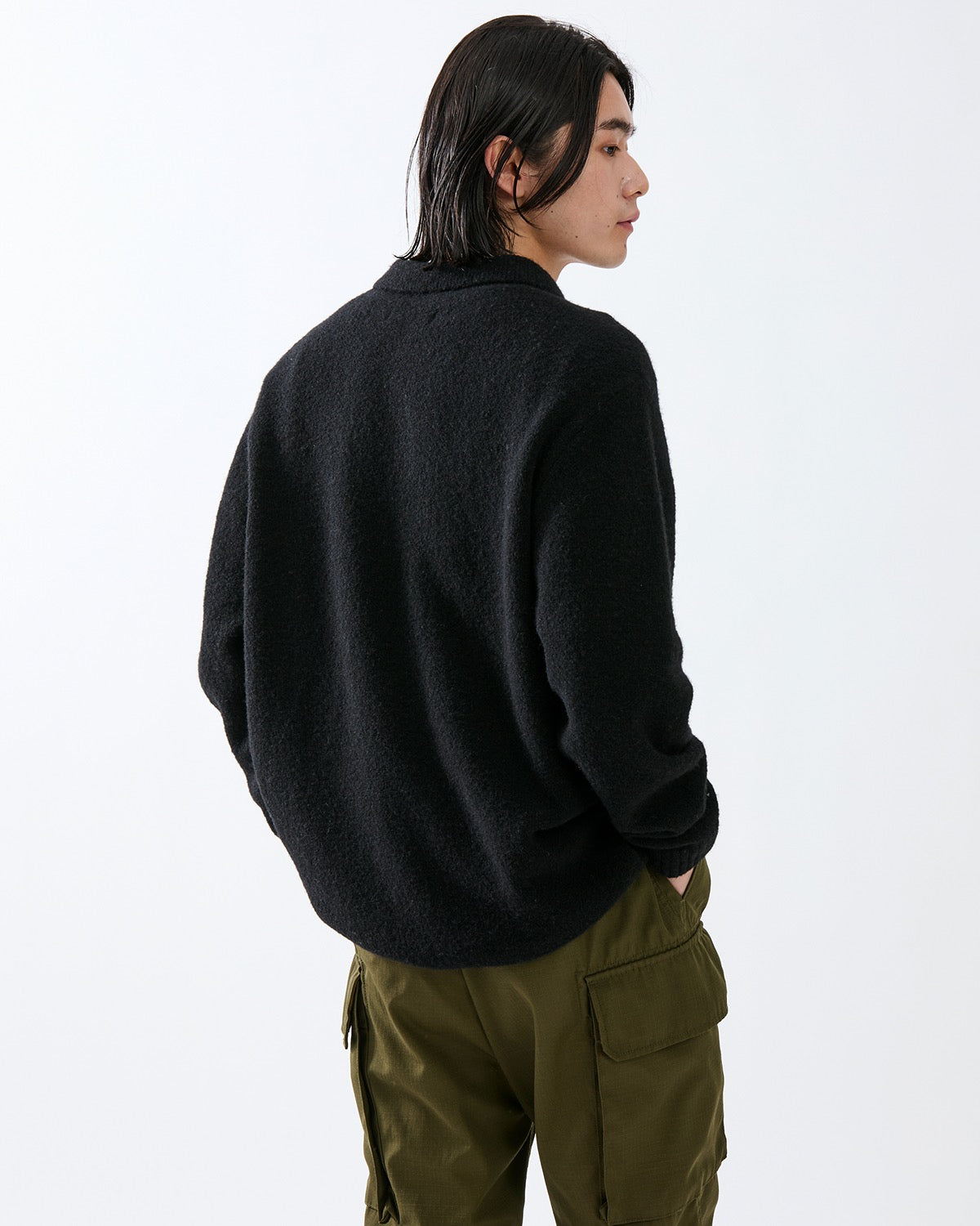 HIKER POLO SWEATER WOOL BOUCLE KNIT