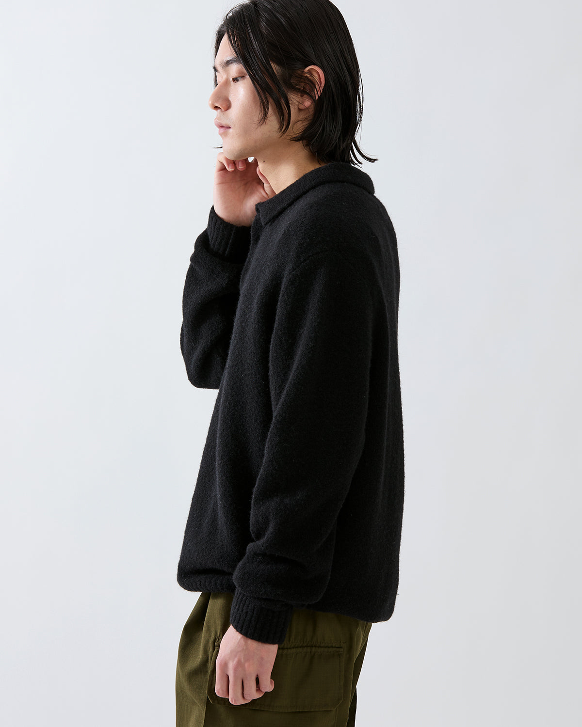 HIKER POLO SWEATER WOOL BOUCLE KNIT