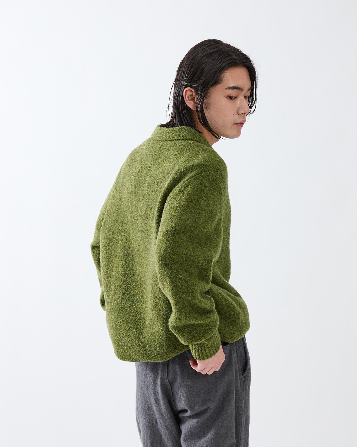 HIKER POLO SWEATER WOOL BOUCLE KNIT