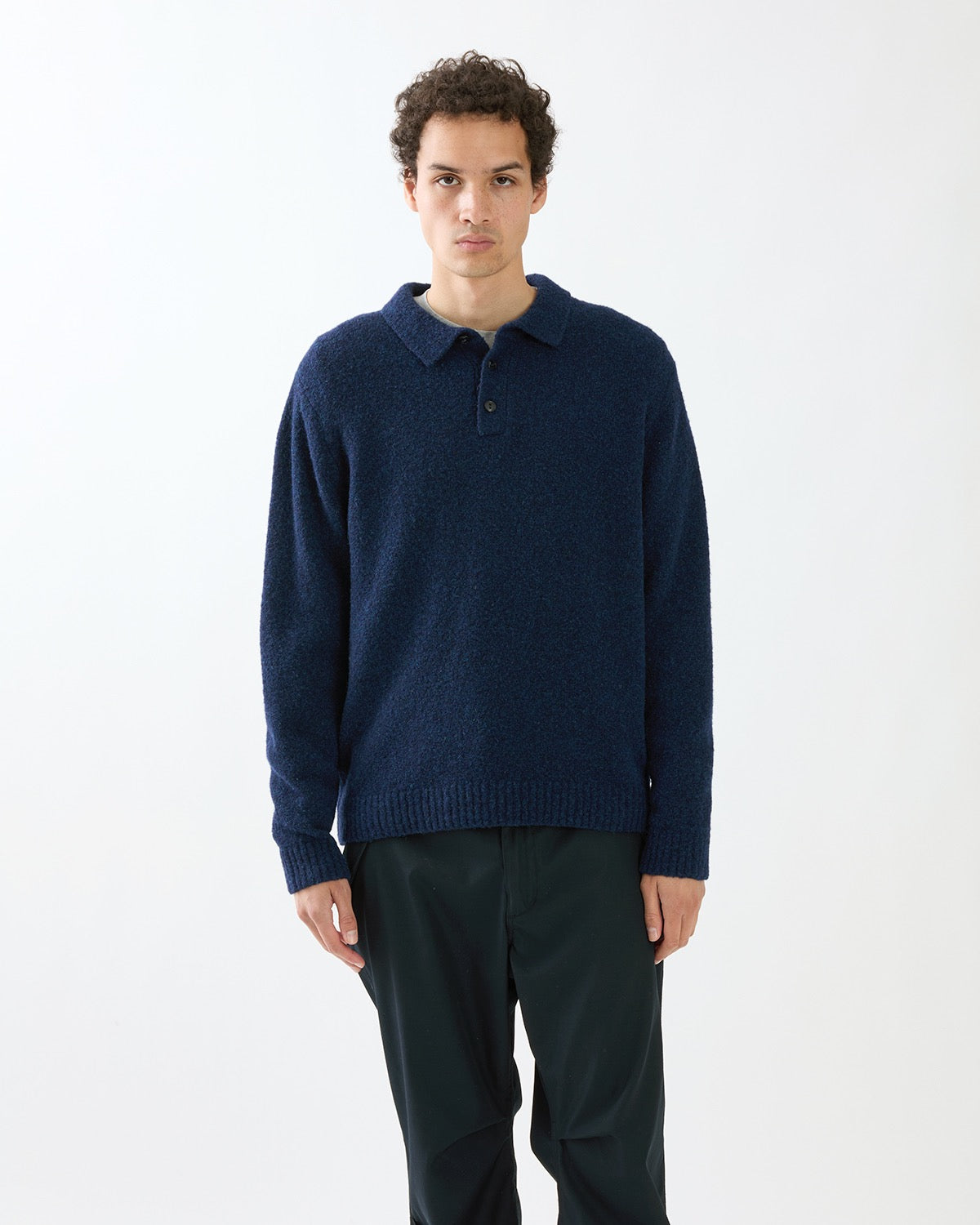 HIKER POLO SWEATER WOOL BOUCLE KNIT