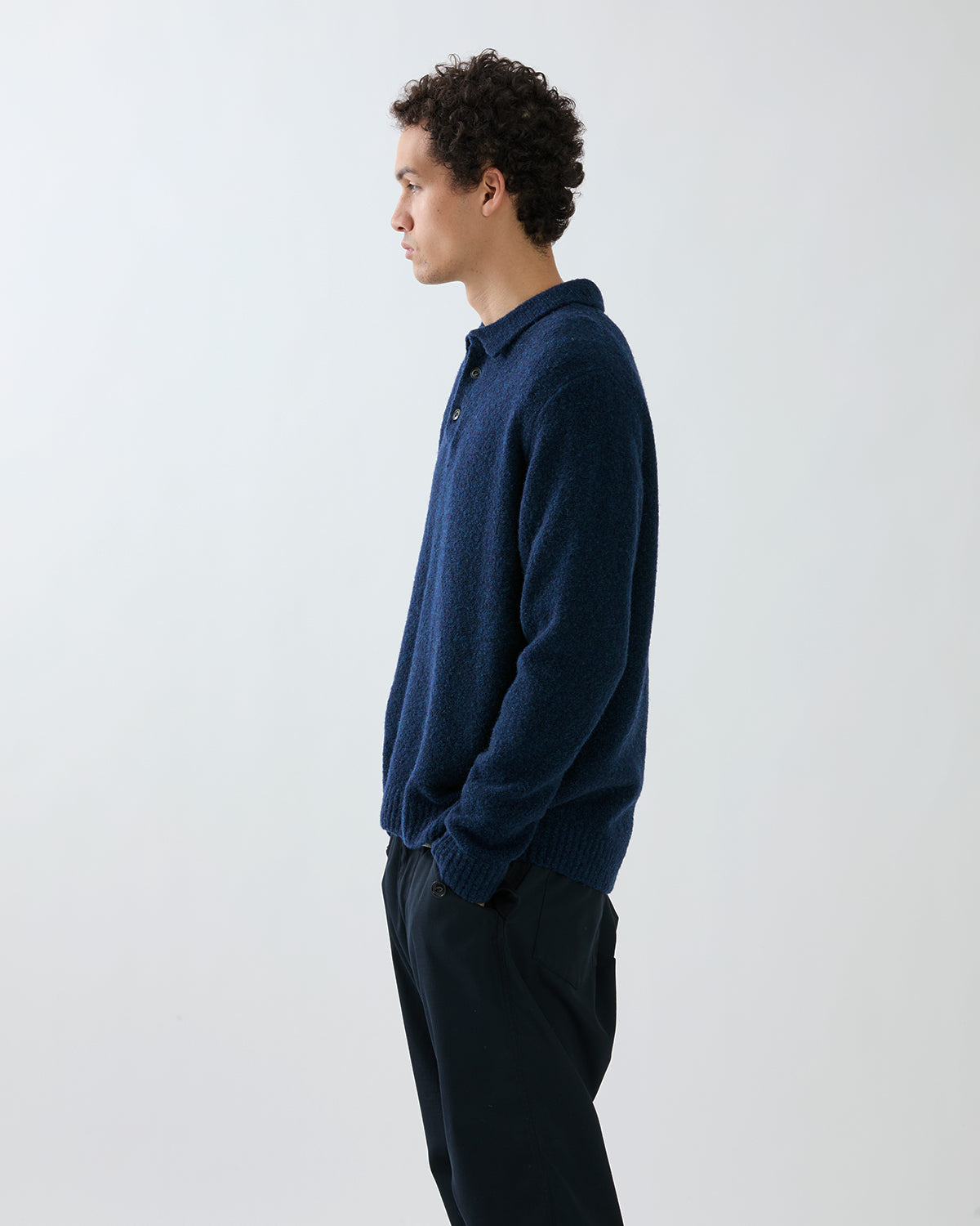 HIKER POLO SWEATER WOOL BOUCLE KNIT