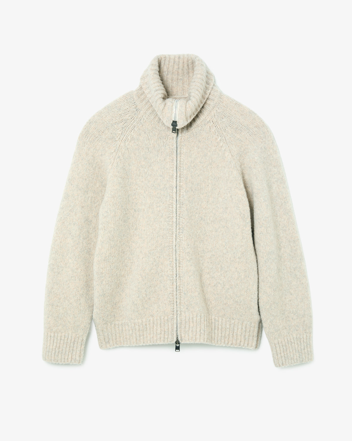 HIKER HIGH NECK ZIP BLOUSON WOOL BOUCLE KNIT