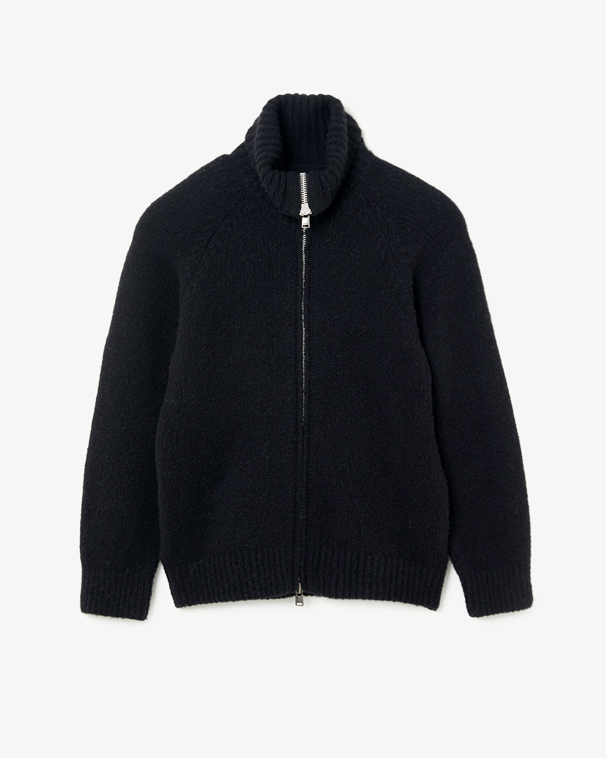 HIKER HIGH NECK ZIP BLOUSON WOOL BOUCLE KNIT