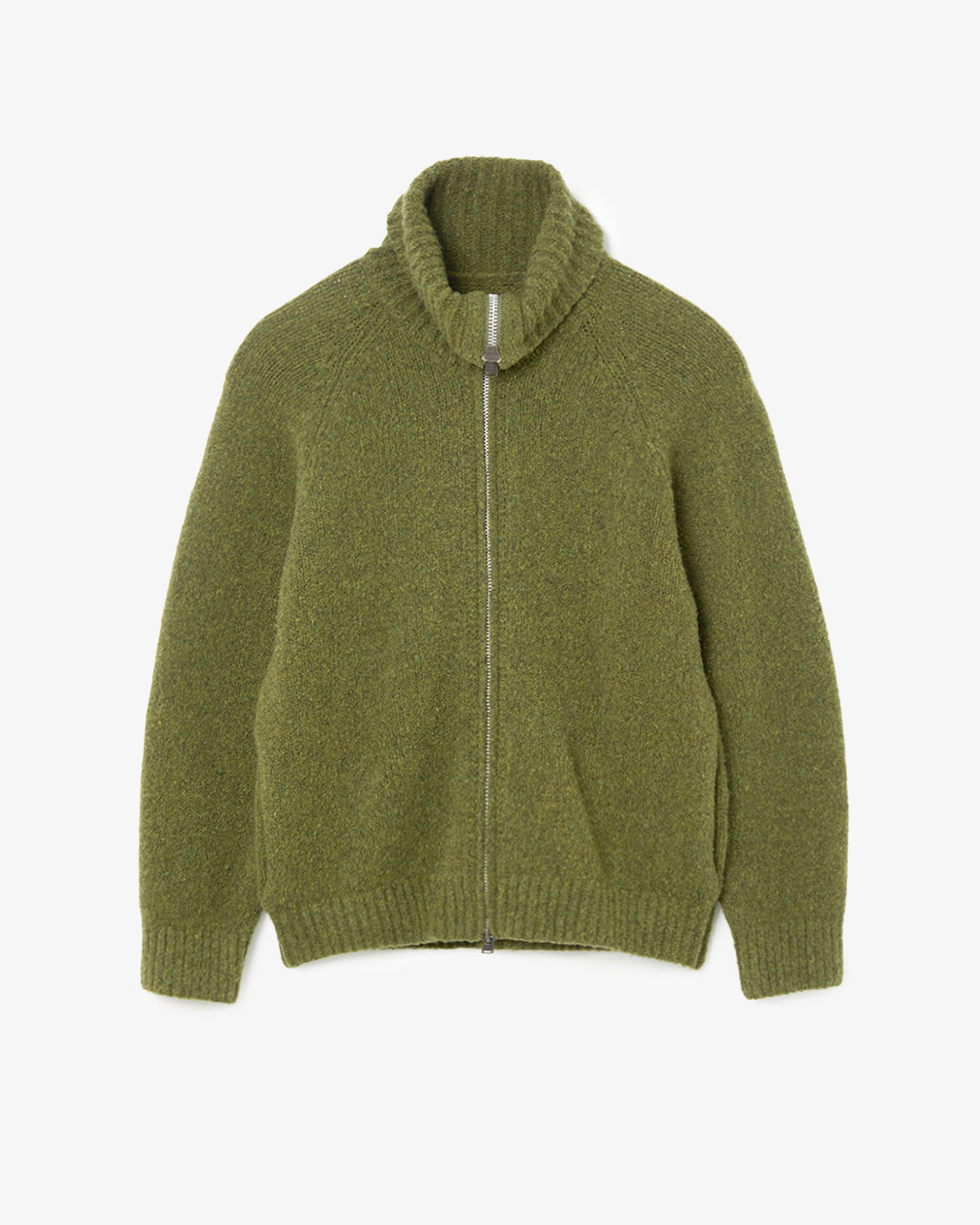 HIKER HIGH NECK ZIP BLOUSON WOOL BOUCLE KNIT