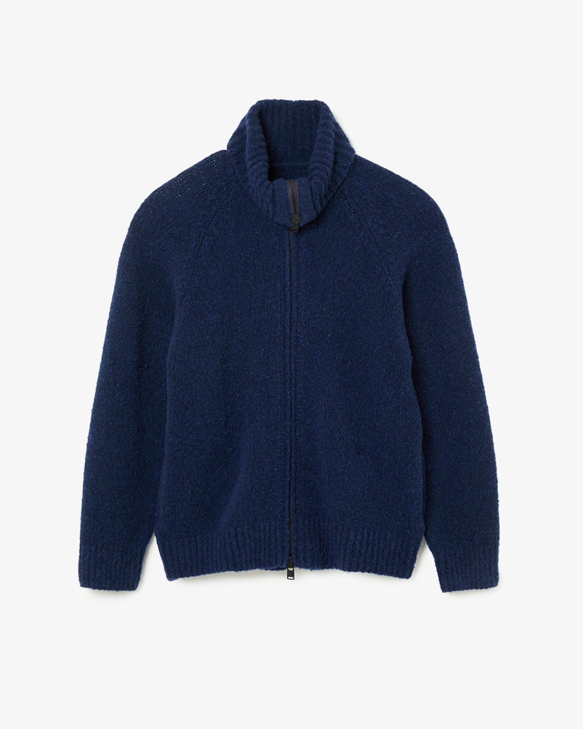 HIKER HIGH NECK ZIP BLOUSON WOOL BOUCLE KNIT