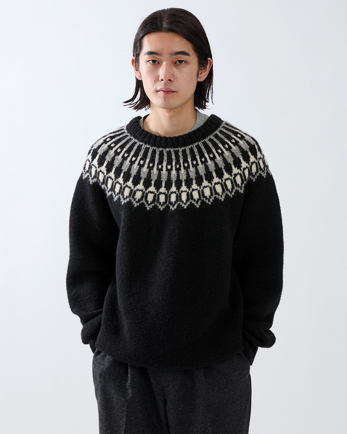 EXPLORER HAND-KNIT CREW SWEATER LINCOLN WOOL YARN
