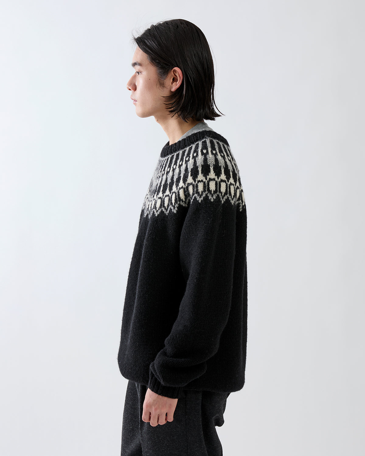 EXPLORER HAND-KNIT CREW SWEATER LINCOLN WOOL YARN