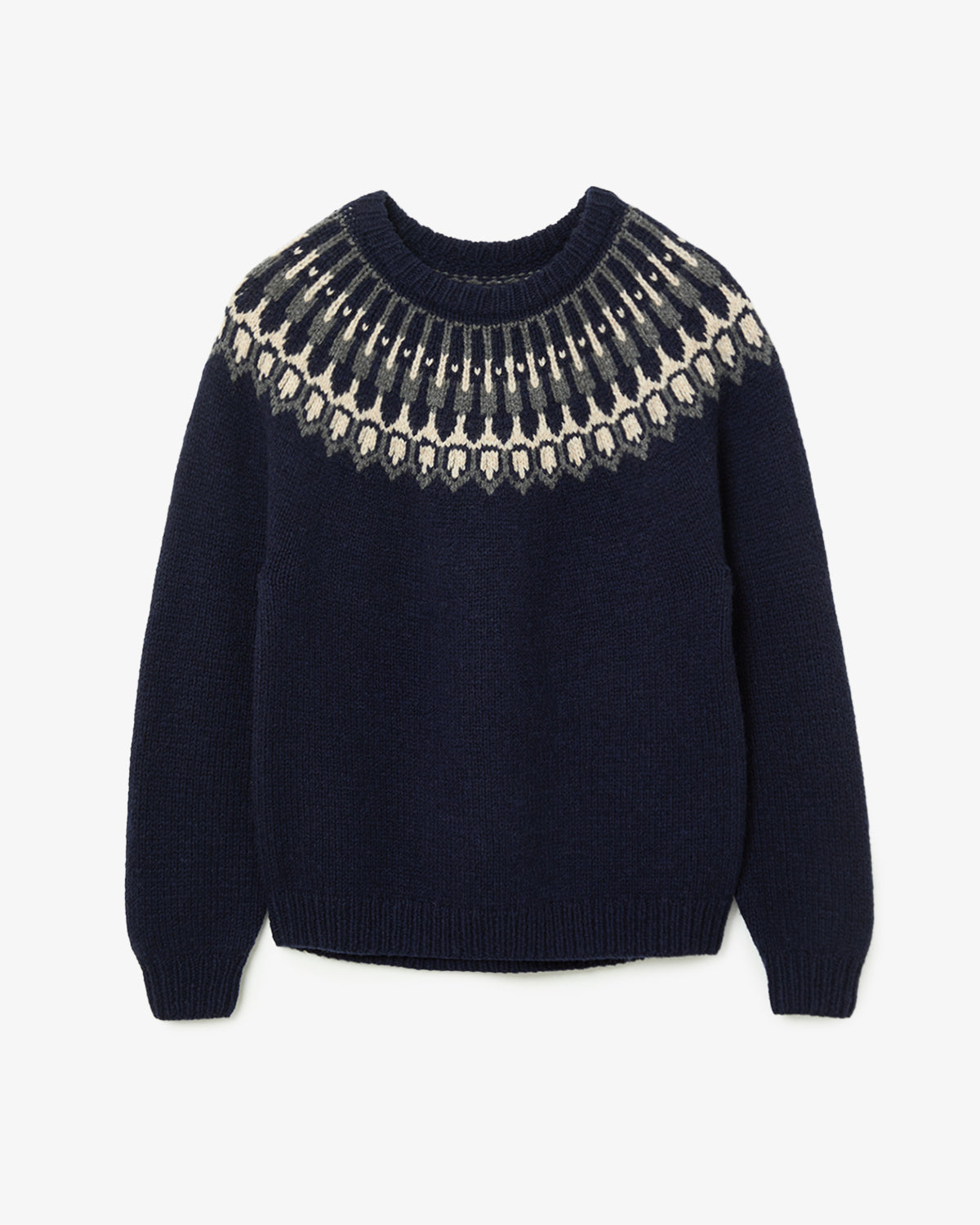 EXPLORER HAND-KNIT CREW SWEATER LINCOLN WOOL YARN