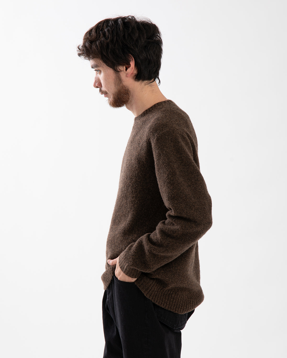 HIKER CREW SWEATER WOOL BOUCLE KNIT