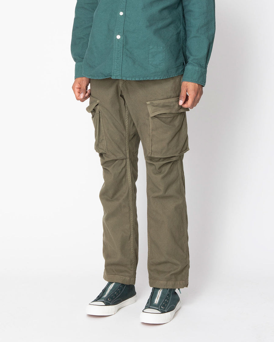 TROOPER 6P TROUSERS COTTON MILITARY FLANNEL OVERDYED