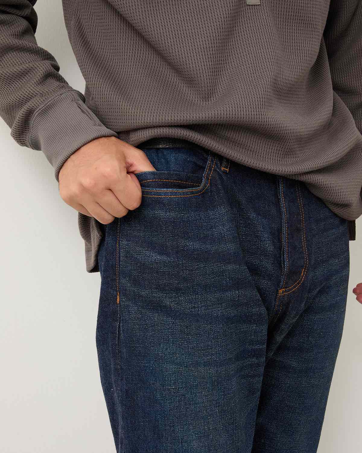 DWELLER 5P JEANS NR COTTON 13.5oz SELVEDGE DENIM VW DARK