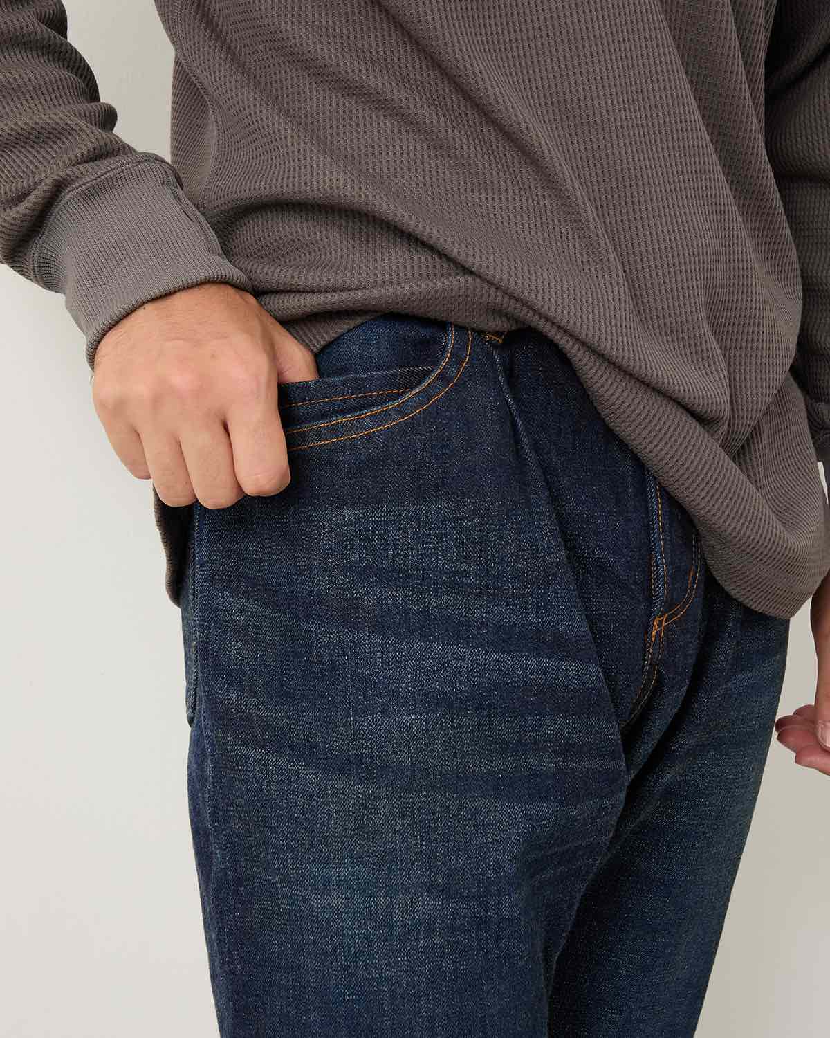 DWELLER 5P JEANS TP COTTON 13.5oz SELVEDGE DENIM VW DARK